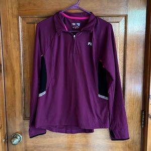 Fila  Sport Purple 3/4 Zip Running Pullover Size Large
